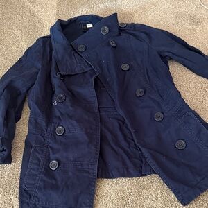 H&M Midnight Blue Buttoned Coat